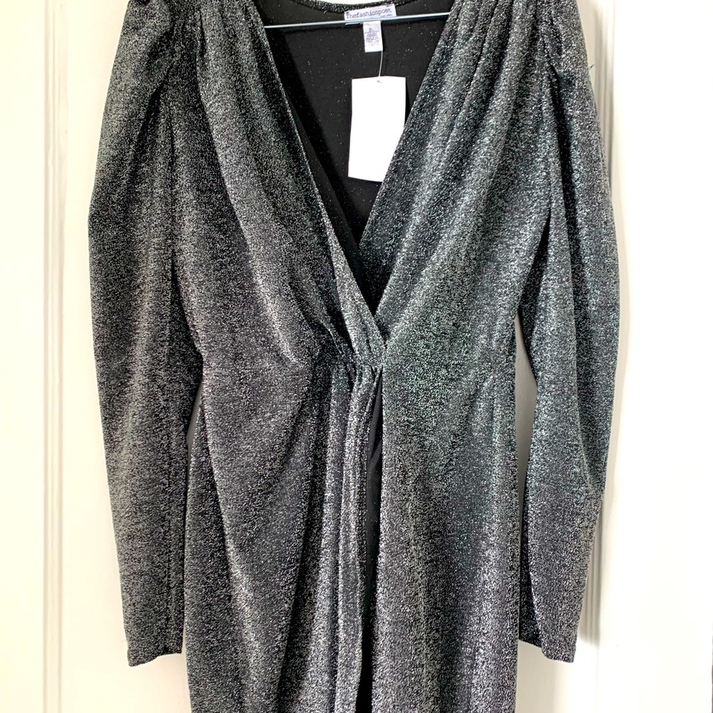 The fashion Poet glitter wrap dress
